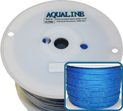 Solid-Braid Aqualine Nylon Rope, 1/10 x 1000′ Spool (AL1000) – Aqua Bailers