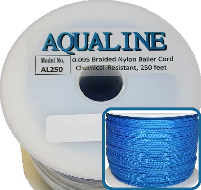 Solid-Braid Aqualine Nylon Rope, 1/10 x 250′ Spool (AL250) – Aqua