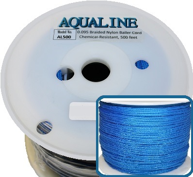Solid-Braid Aqualine Nylon Rope, 1/10 x 500′ Spool (AL500) – Aqua Bailers