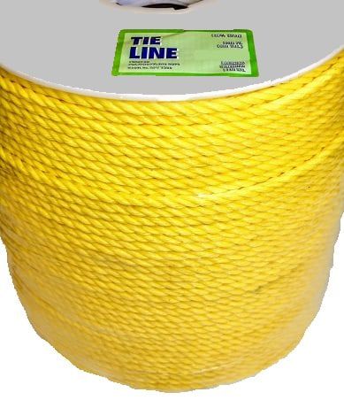 100 ft Twisted Polypropylene Rope - 1/4 - Yellow Floating Poly Pro Cord